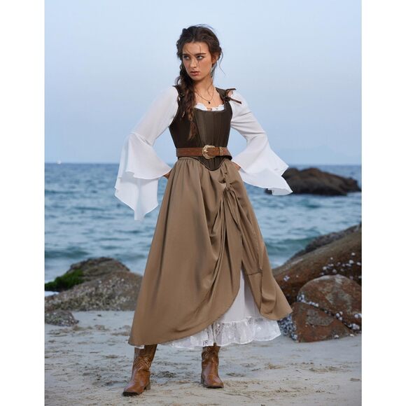 Brown Belt Women Renaissance Vintage Leather Waist Belts With Buckle Dark🐭 - Picture 4 of 8